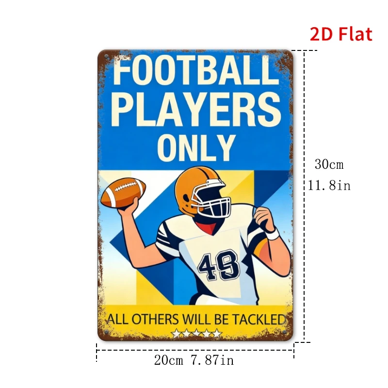 2D Flat,Boys' Soccer Room Decor ThemePerfect for Restaurants, Bathrooms, Bedrooms, Christmas Decorations, Home Living Room