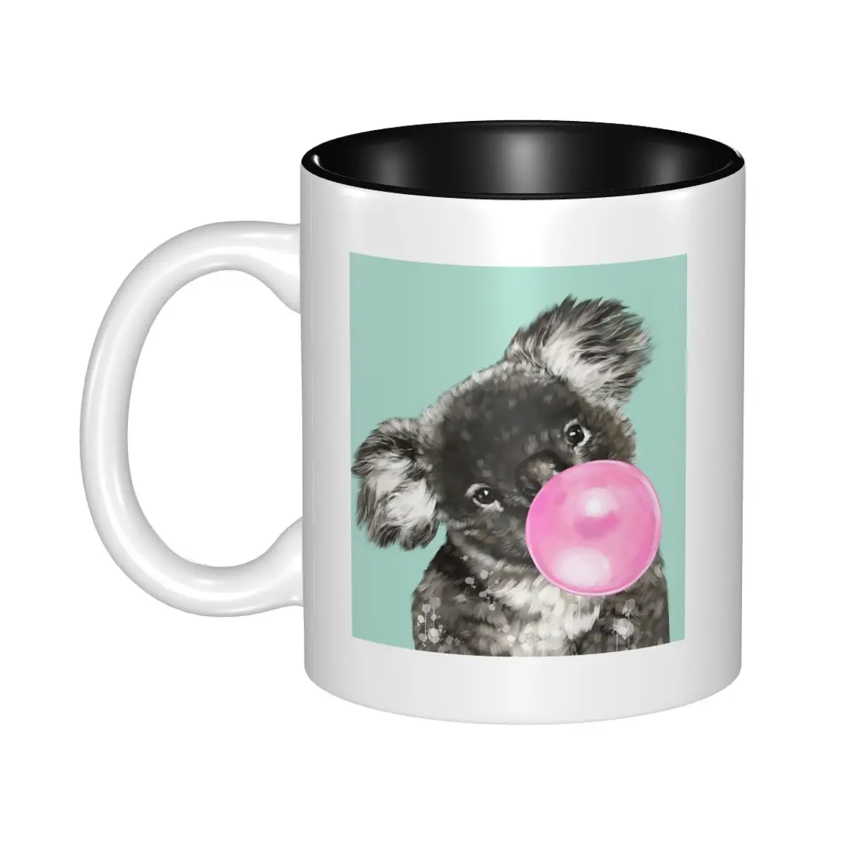 Playful Koala Bear With Bubble Gum In Green Mug Funny Ceramic Coffee Cups Tea Mugs Milk Cup Drinkware Gifts for Friends
