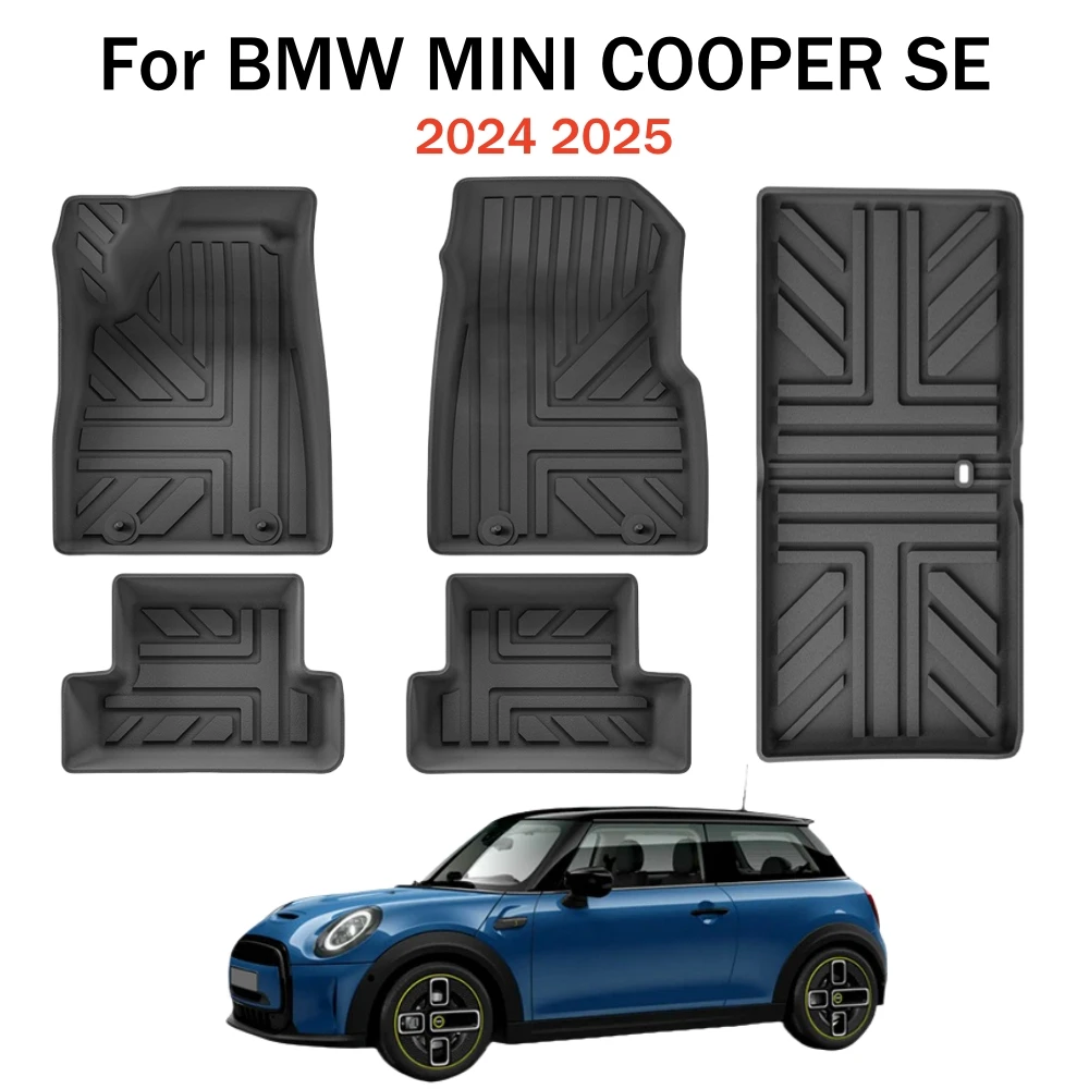 Für BMW Mini Cooper SE (Elektro) TPE-Fußmatten Kofferraummatte Allwetter Maßgefertigte Bodenmatten 2024 2025 – Detail 1