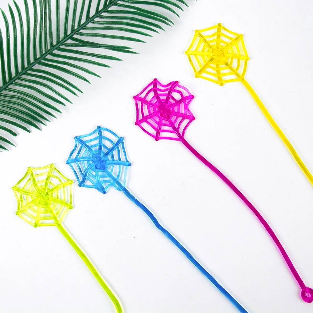 10/20/30Pcs Fun Halloween Stretchable Sticky Spider Web Kids Birthday Party Favor Kids Gift Supplies Halloween Party Decorations