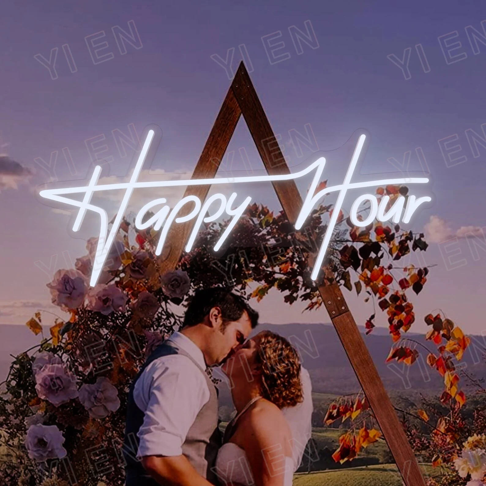 Happy Hour Neon Sign, decorazioni per matrimoni, decorazioni per feste, LED Light Sign Neon Art Room Wall Decor, Neon Sign, camera da letto, personalizzato