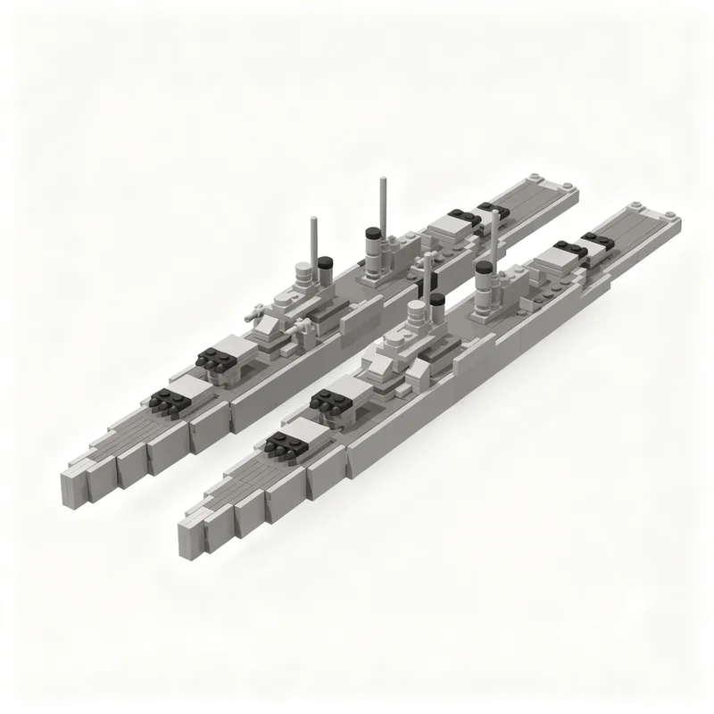 

518pcs MOC 1 560 Scale USN Project CA B Cruisers Boat Model Building Blocks Construction Toy Christmas Gifts DIY Creative Idea