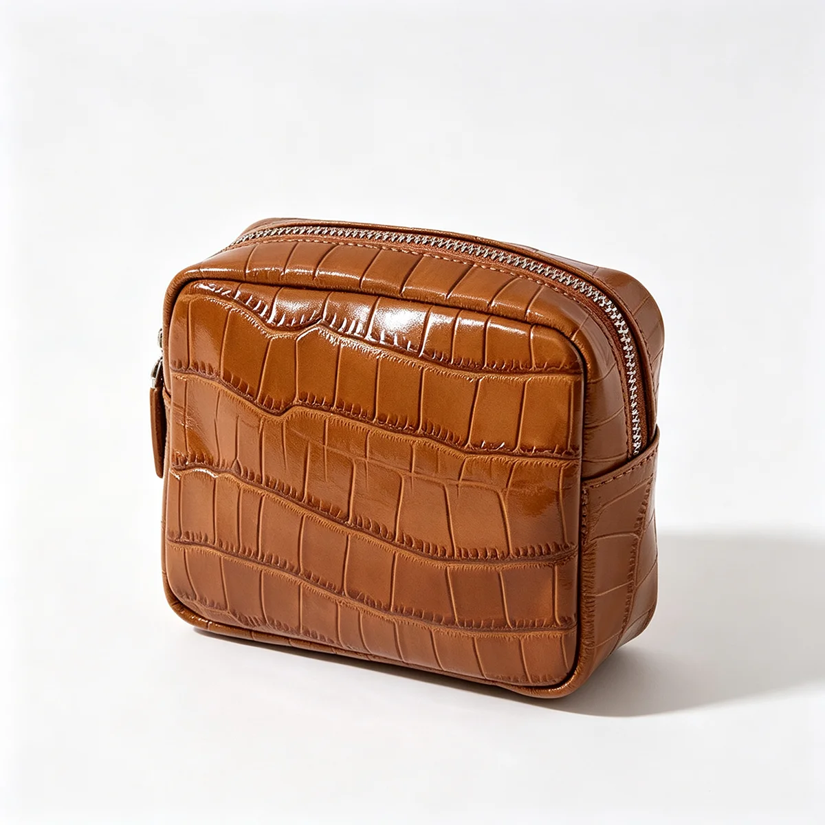 Echtes Leder mit Krokodilprägung Damen-Münzbörse Lippenstifthalter Kopfhörer-Schlüssel-Organizer Clutch Ausweiskartenetui Kosmetiktasche – Detail 13