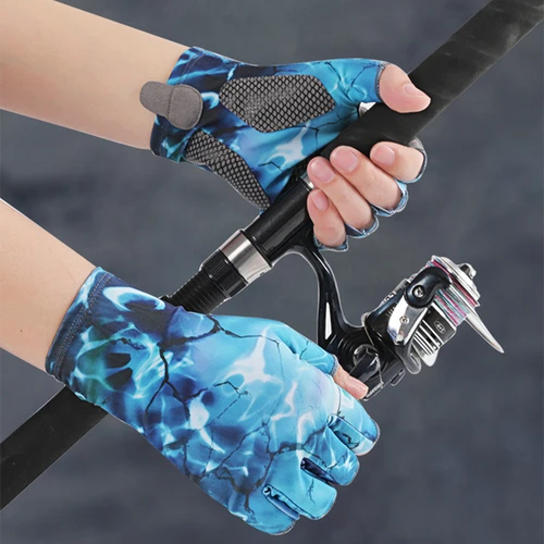 Imagen 2 del producto Nuevos guantes de pesca UPF 50+, guantes de pesca con protección solar sin dedos, guantes de sol para ciclismo para mujeres y hombres, actividades al aire libre de verano