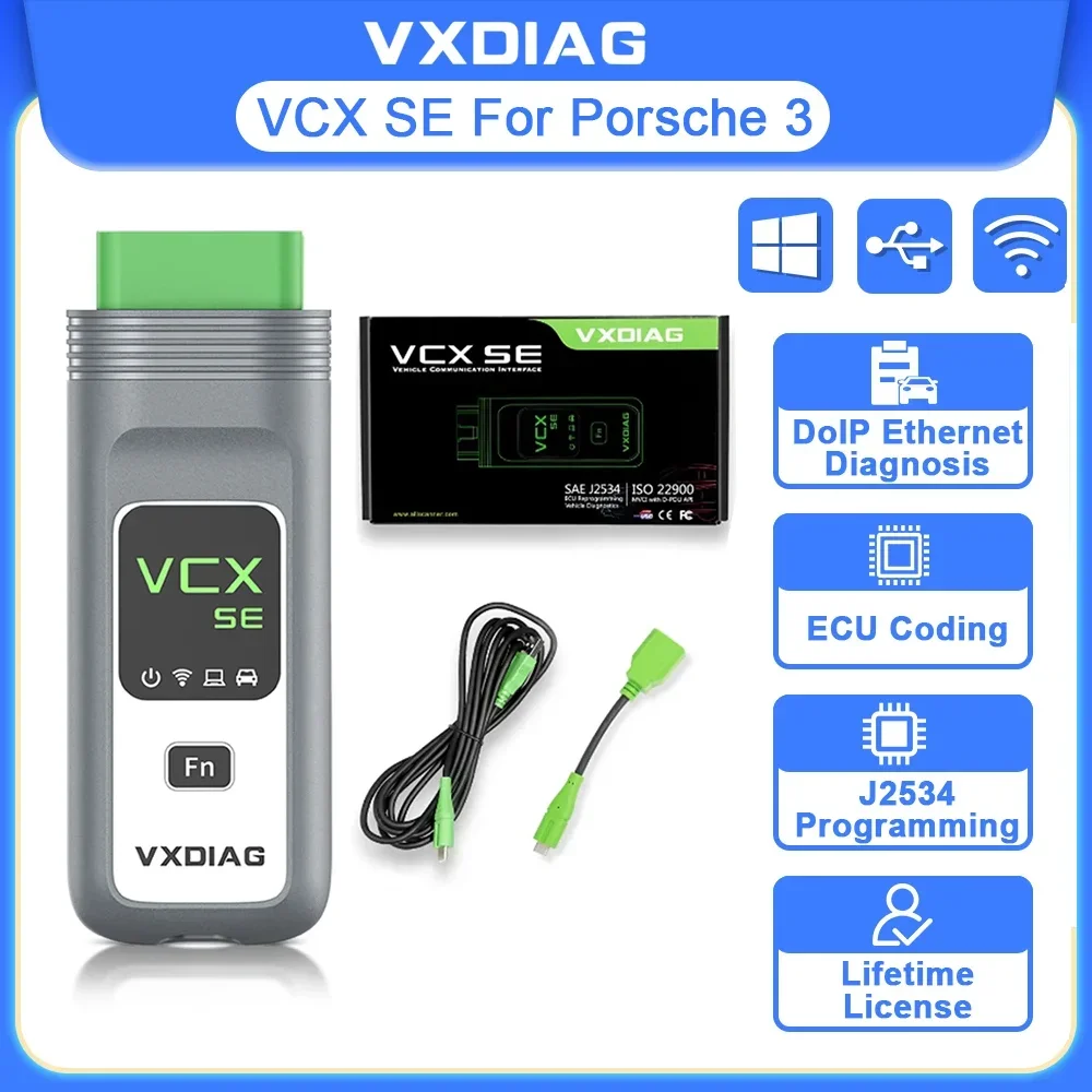 VXDIAG VCX SE for Porsche Diagnostic Tool Car OBD2 Scanner DoIP Full System Diagnosis ECU Coding J2534 Programming
