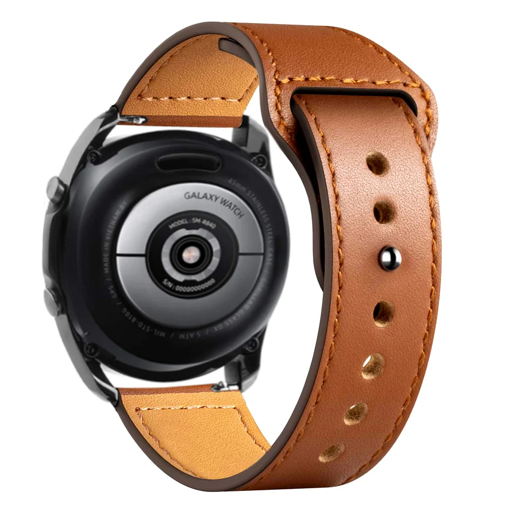 20mm 22mm Leather strap for Samsung watch Galaxy watch 4 3 5 pro active 2 gear S3 amazfit bracelet correaHUAWEI watch GT/3 band