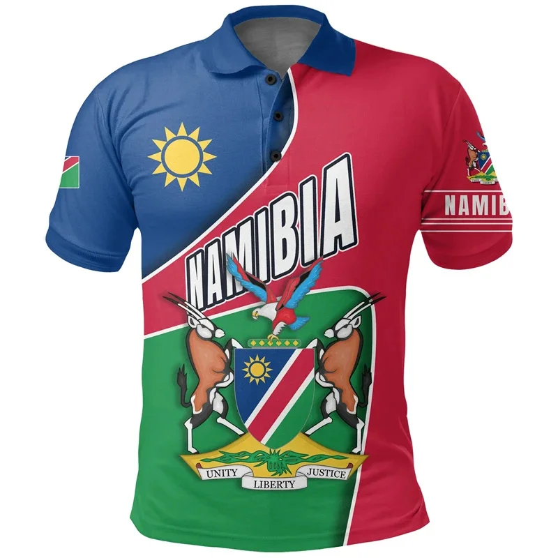 男性用3Dプリントシャツ,トーテムフラッグ,アフリカの地図パターン,カジュアル,ルーズ,ストリート,ラペル,半袖