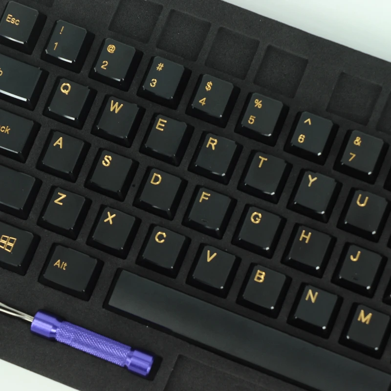 NEWAluminum AlloyKeycaps FullSet Custom Transparent Metal Gloss Point Keycaps 68keys CherryArtisan Side Carving Key Cap Keyboard