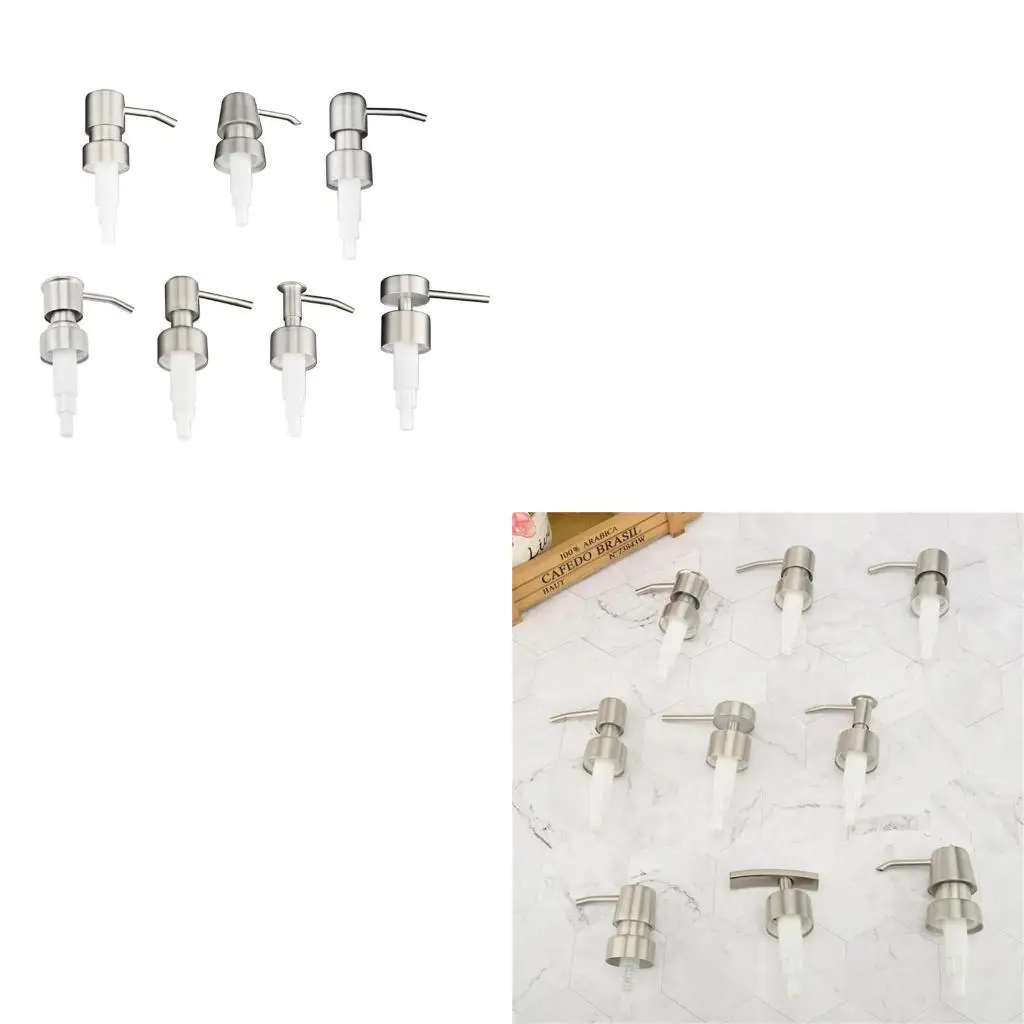

652F Stainless Steel Soap Head with Accurated Liquid Discharge Fits Most Bottles