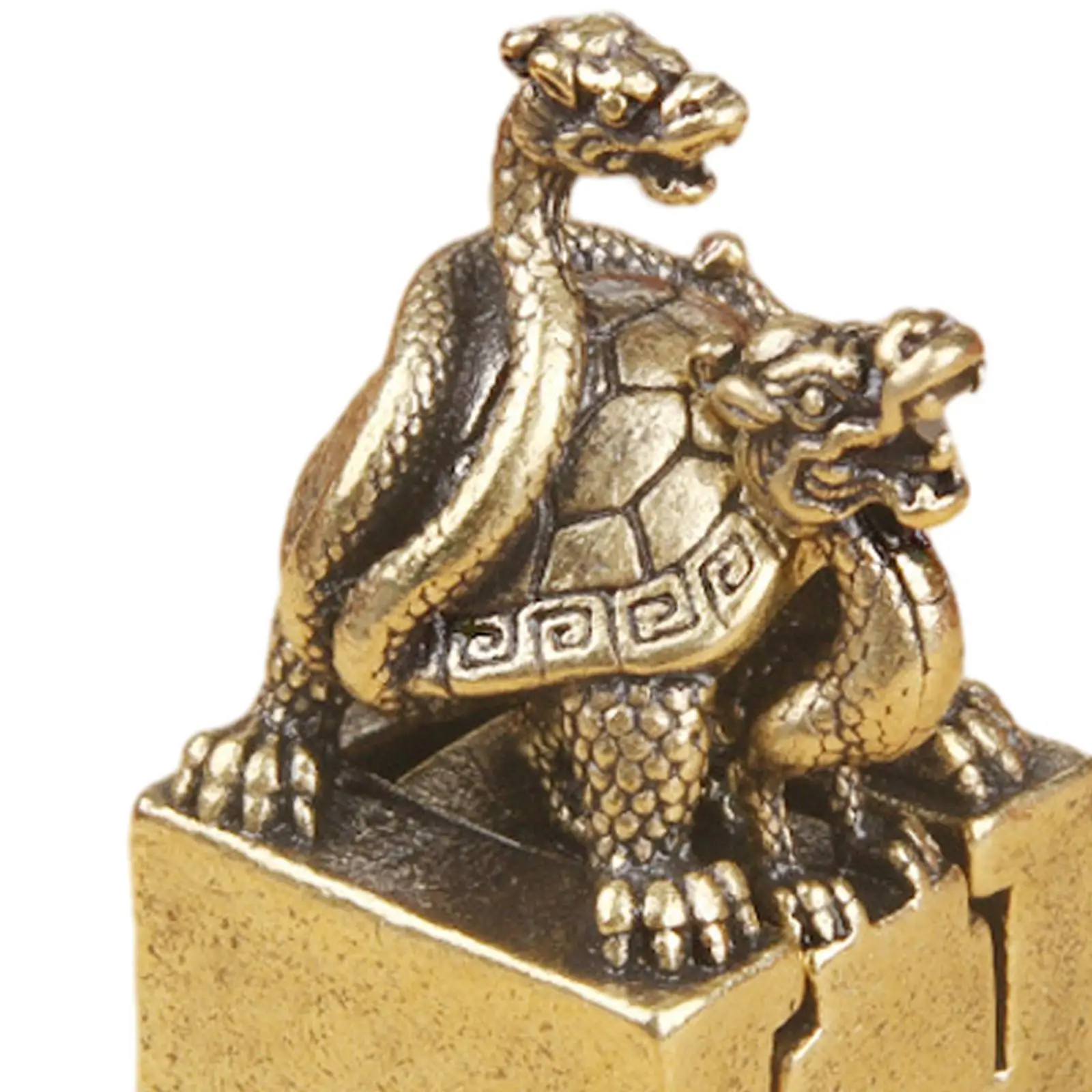 Xuanwu Statue Seal Decorative Brass Animal Sculpture Desktop Ornament for Spring Festival New Year Bookshelf Office Home Decor