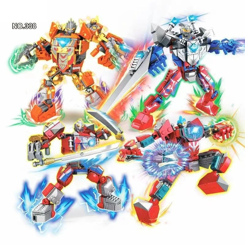 جديد أنيمي سوبر سلسلة اللبنات عمل لعبة أرقام تجميع Mecha روبوت الطوب شيطان الملك مقاتلة أرقام الطوب اللعب ﻿