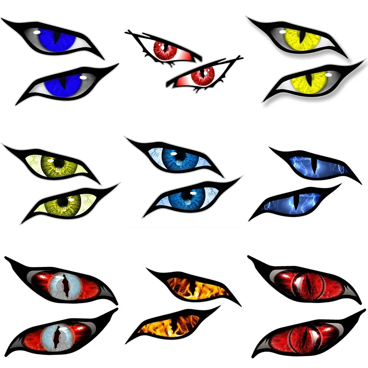 

Evil Eyes Color Creative PVC Waterproof Stickers Accessories for Decorate Car Van Suv Wall Table Window Motorcycle Off-road