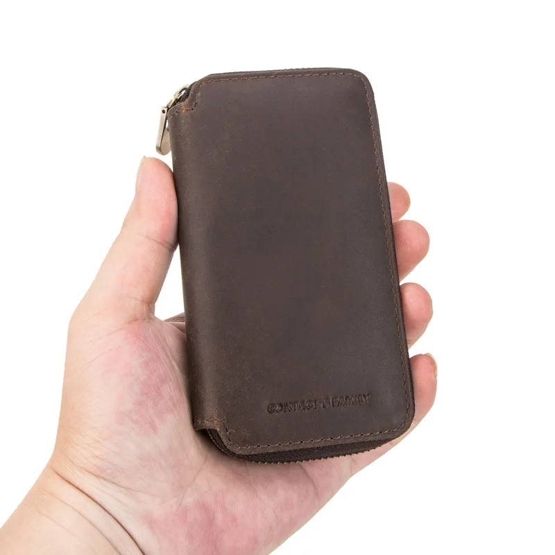 Top-layer cowhide two-piece watch bag, handmade couple's watch storage box