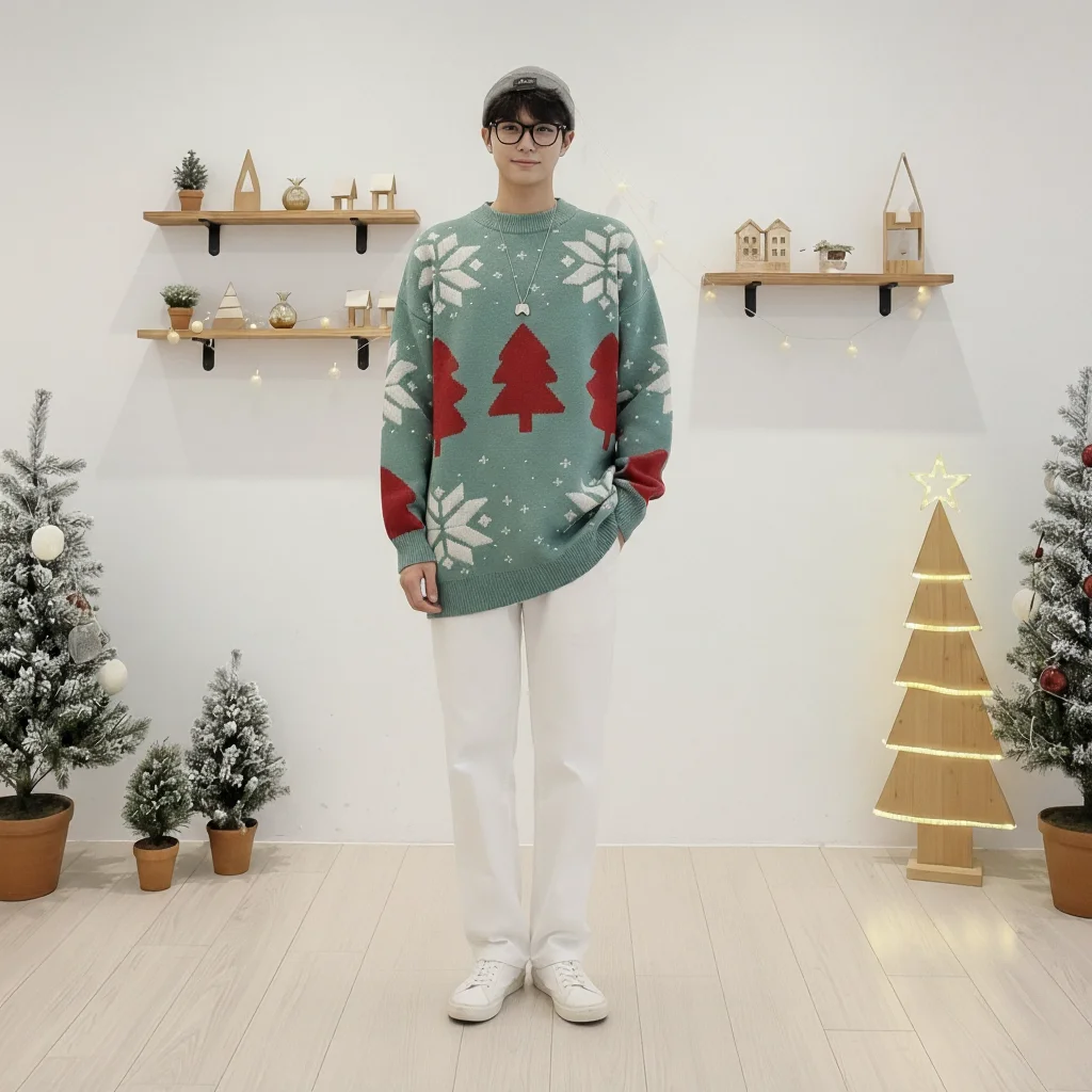 

Cisas Deer Couple Sweaters 2024 Autumn Winter New Loose Lazy Sle Knitted Thiened Polyester Fiber Men's Knitwear