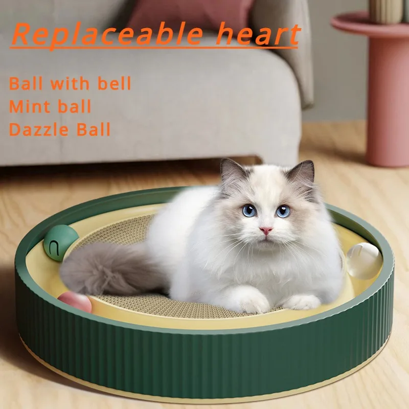 

Round Cat Scratching Board, Anti Cat Scratcher with Ball, Pet Toys, Funny Sharpen, Nails Scraper, Can Replace Nest for Cats, New