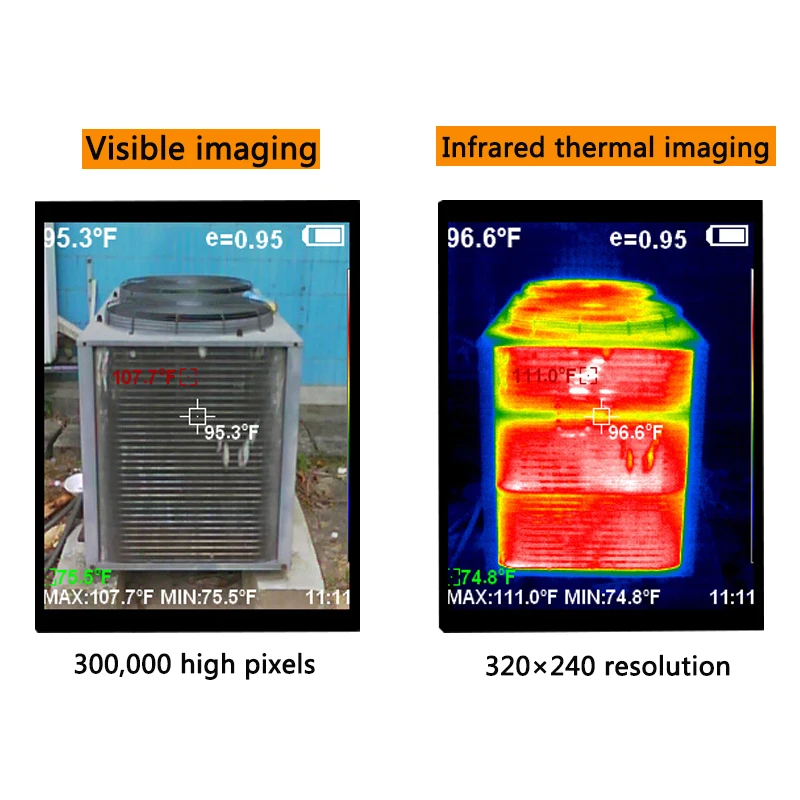 HT-A1 HT-A2 kieszonkowy kamera termowizyjna kamera detektor miernik temperatury narzędzia pomiarowe wyświetlacz TFT Hunt 3.2 Cal TFT nowy