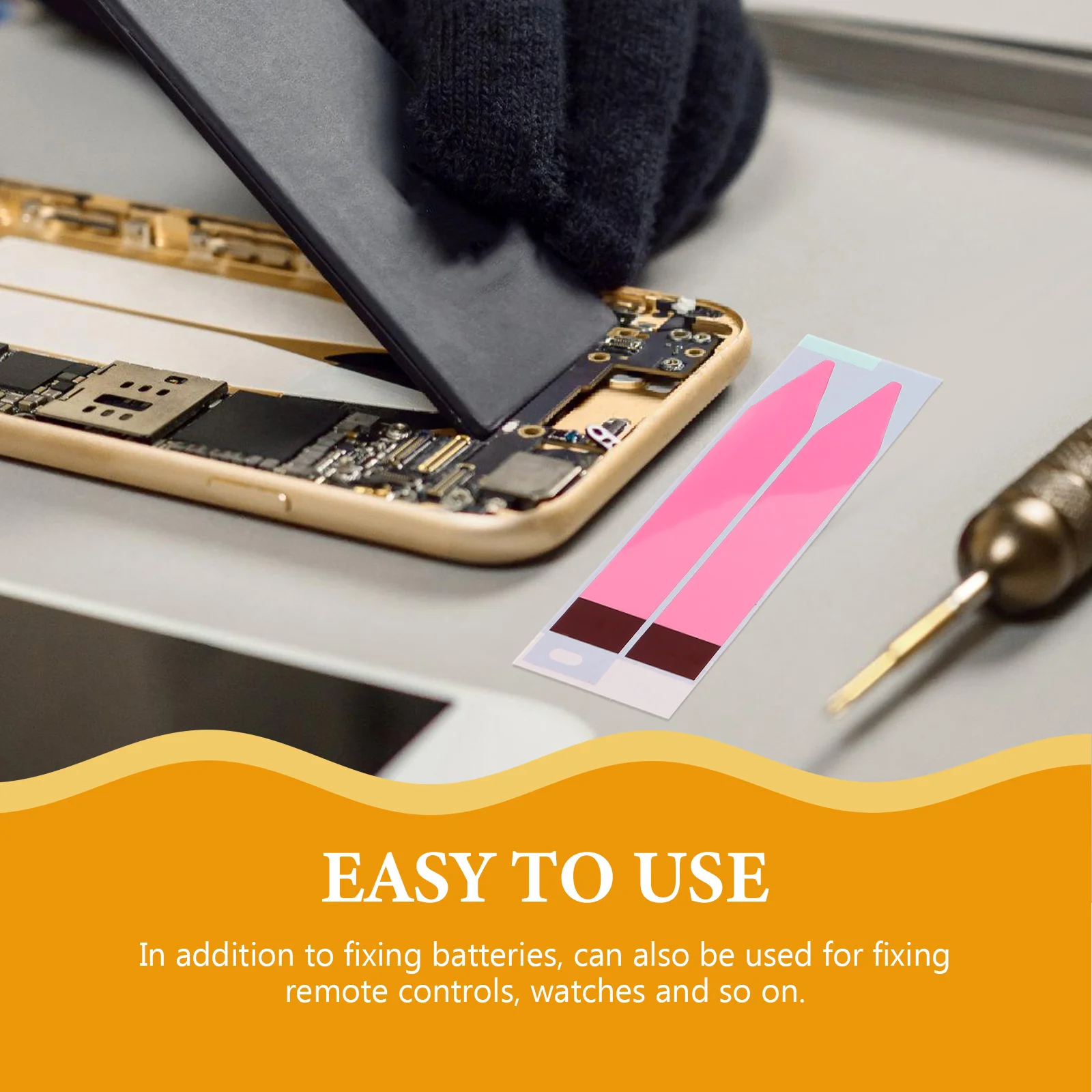 

12 Sheets Phone Stickers Adhesive Strips Replacement Easy Cut to Fit Secure Bond for Various Batteries Repair Use