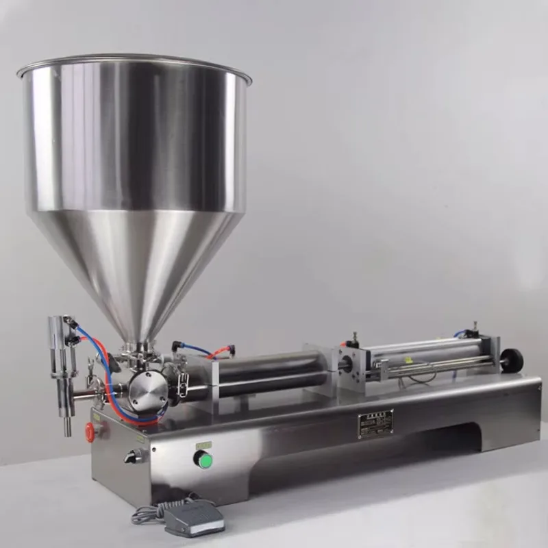 Yogurt Peanut Butter Honey Filling Machine Paste Tomato Cream Bottle Pouch Semi-automatic 1000ml Paste Filling Machine on Table