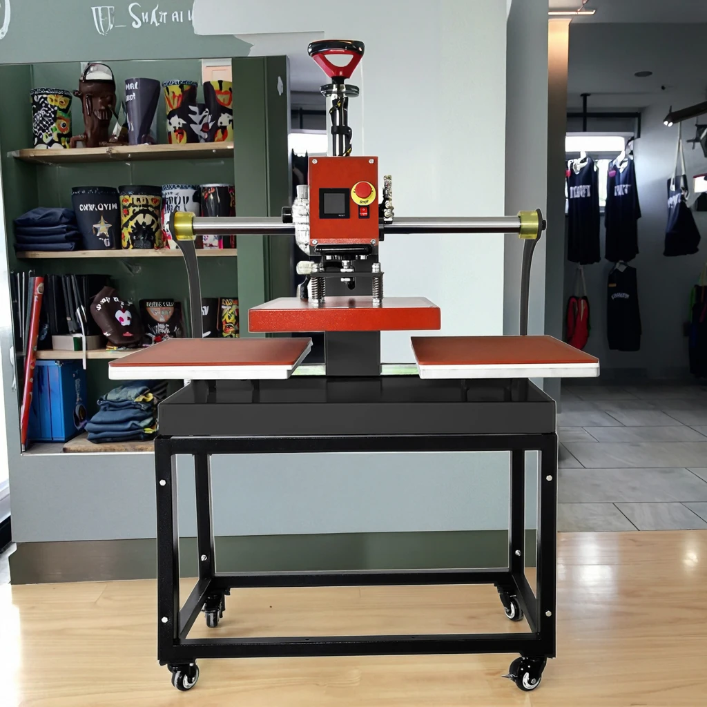 

Xingyan 40x60cm Dual-station Heat Transfer Printing Machine Semi-automatic Pneumatic Heat Press Machine For Pressing T-shirt