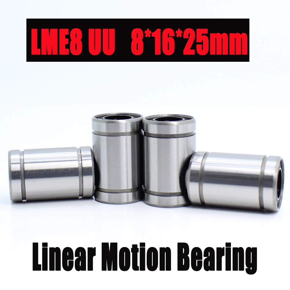 LME08UU Linear Motion Ball Bearings 8*16*25mm ( 4 Pcs ) Standard LME8UU LME8 LME 8MM Linear Bearing LME08 UU