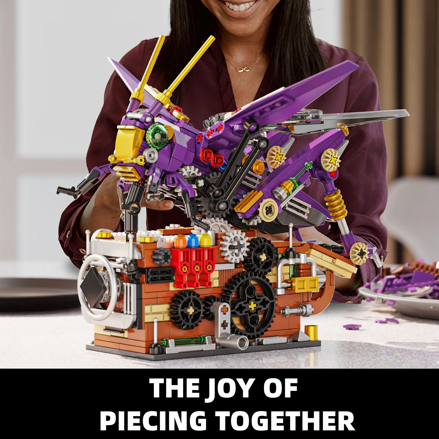 596PCS Mechanical Grasshopper Model Building Blocks Sets Rotatable DIY Educational Toys Christmas Birthday Present Gifts