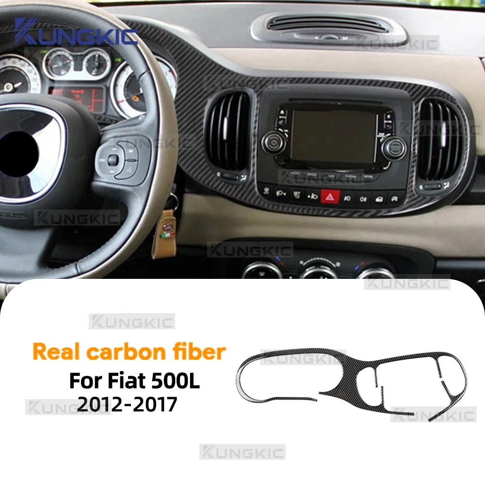 For 2012 2013 2014 2015 2016 2017 Fiat 500L Real Soft Carbon Fiber Car Door Handle Speedometer Steering Wheel Trim Sticker