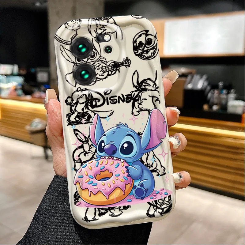 Disney Stitch Doughnut Case For Xiaomi Redmi Note 13 12 11 Pro Plus 4G 5G Turbo 3 12S 11S 10 10S 9 9S 8 13C 12C 10C Phone Cases