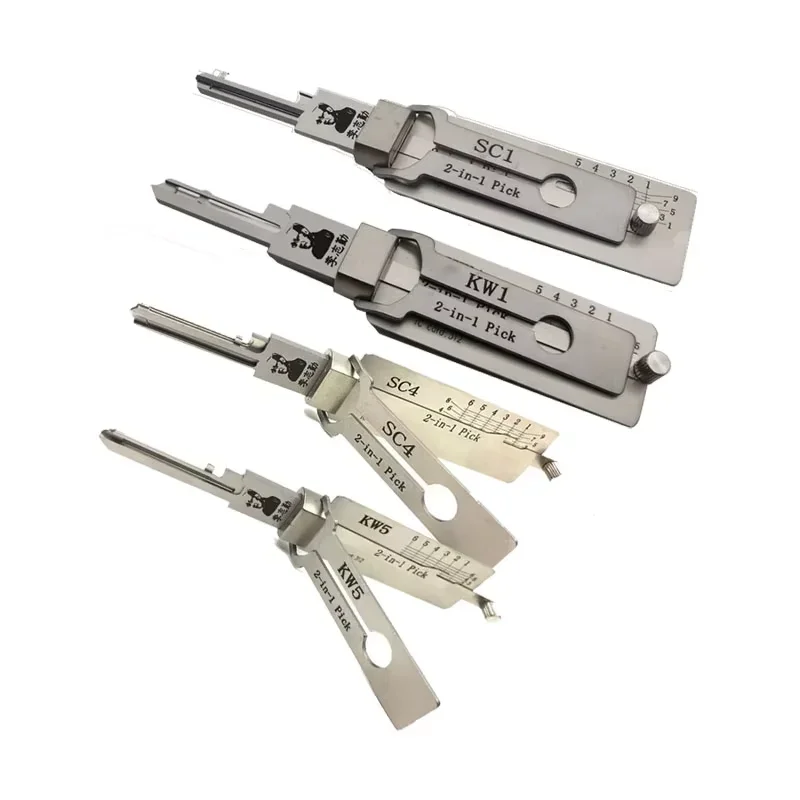 Genuine Lishi 2 in1 SS001 SS002 SS002R R52 KW1 KW5 SC1 SC4 SC20 M1/MS2 AM5 R52L Locksmith Tools for Home Door Civil Locks