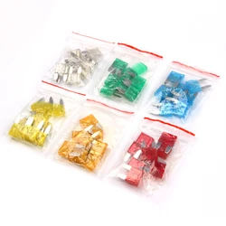 60PCS/set  5A/10A/15A/20A/25/30A Standard Small Car Fuses Set Mixed Mini Blade Fuse For Auto Truck Automotive Boat Accessories