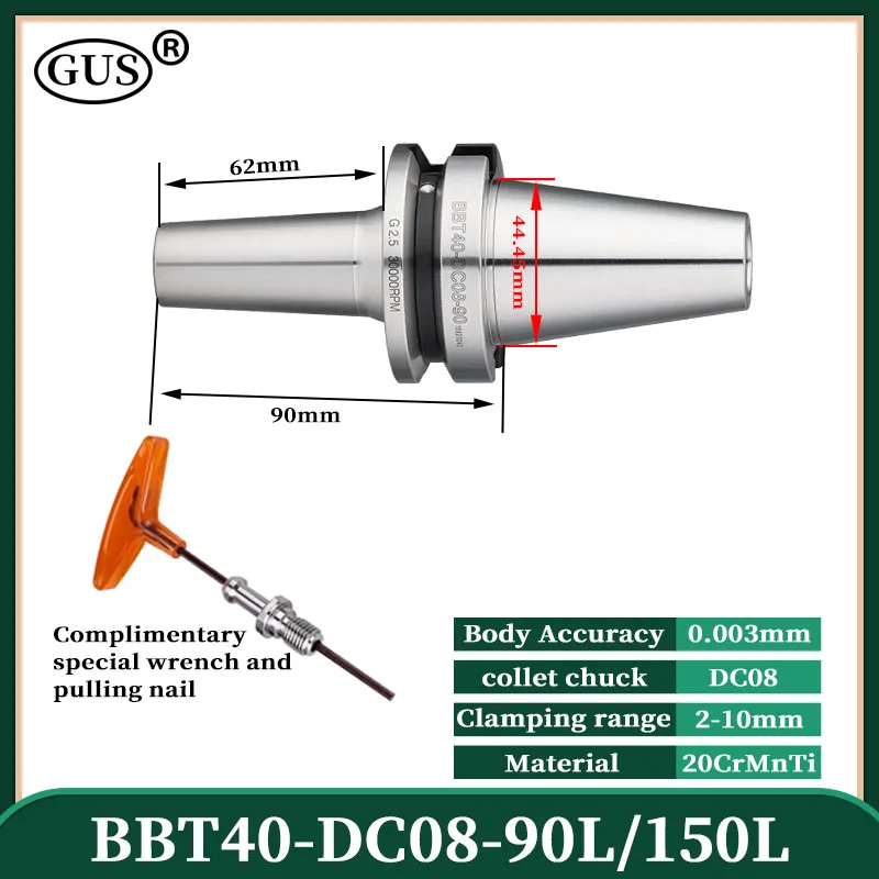 BT30 BT40 BBT40 Tool Holder DC Collets Pull Back DC4 DC6 DC8 DC12 High Precision Chuck for CNC machining center lathe tools