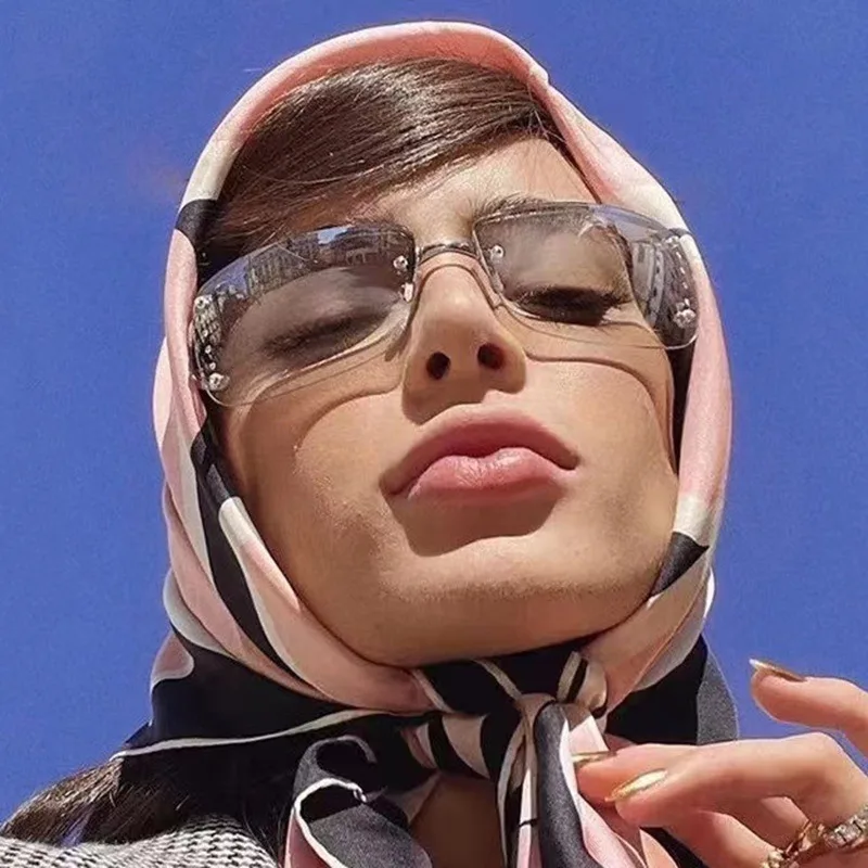 Diamant Y2K Sonnenbrille für Damen Luxuriöse Sexy Randlose Sonnenbrille für Herren UV400 Schutzbrille Outdoor-Fahrstil Modische Eyewear Shades