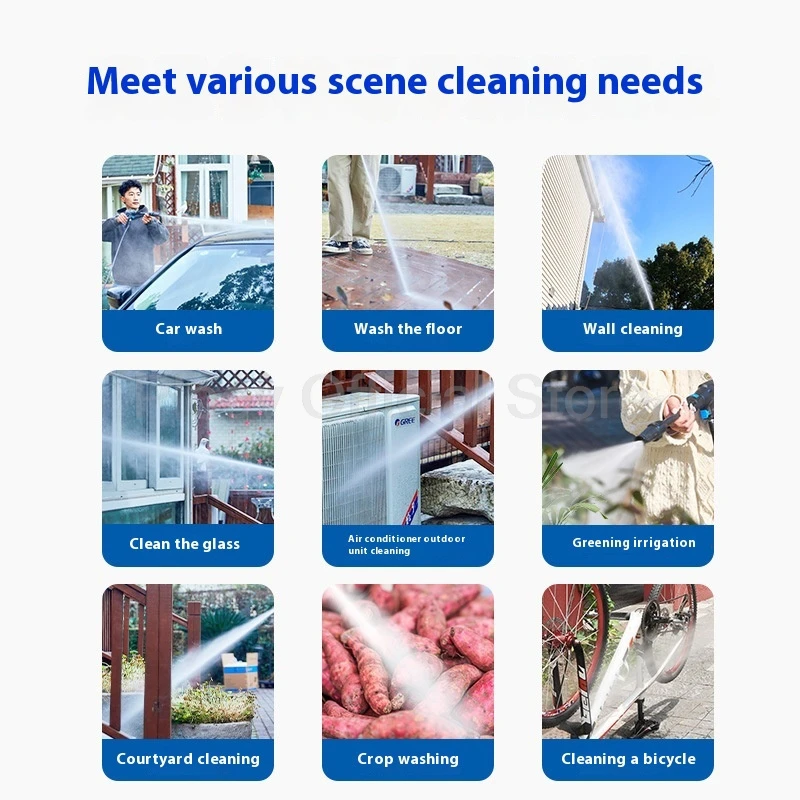 220 فولت النحاس موتور آلة غسل سيارات 2000 واط عالية الطاقة ارتفاع ضغط مدفع المياه مع خرطوم بكرة المحمولة للاستخدام المنزلي تنظيف عجب أداة #4