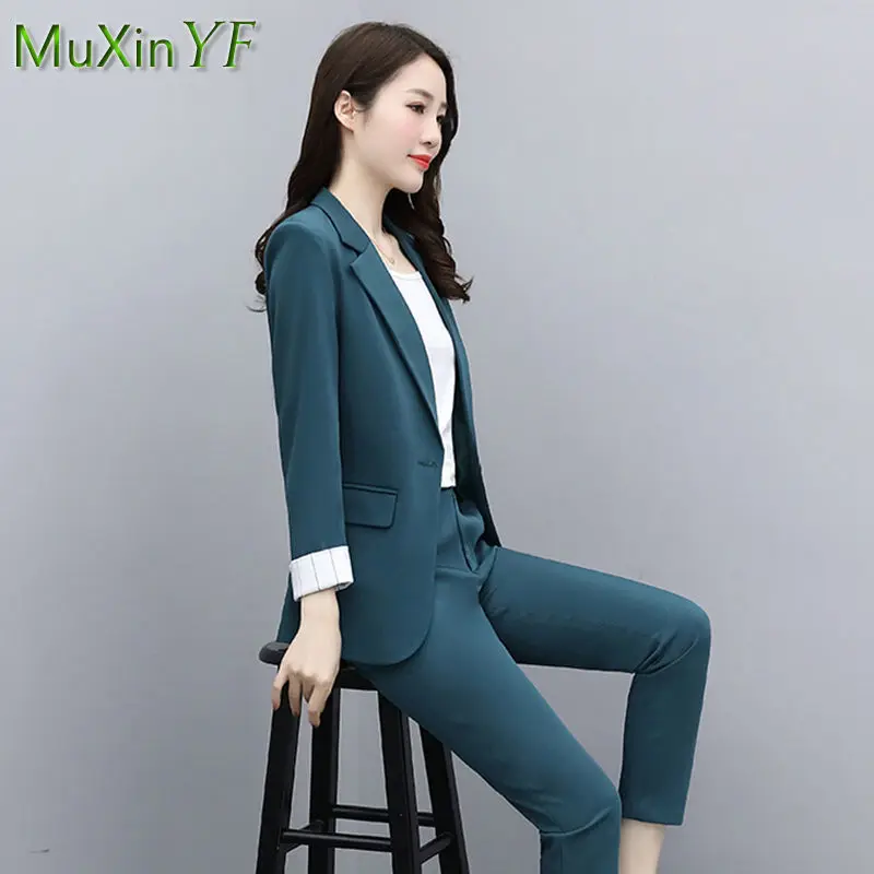 Women\'s Professional Wear 2022 Spring Autumn New Suspenders Suit Jacket Pants Three-piece French Elegant Casual Blazers Trousers