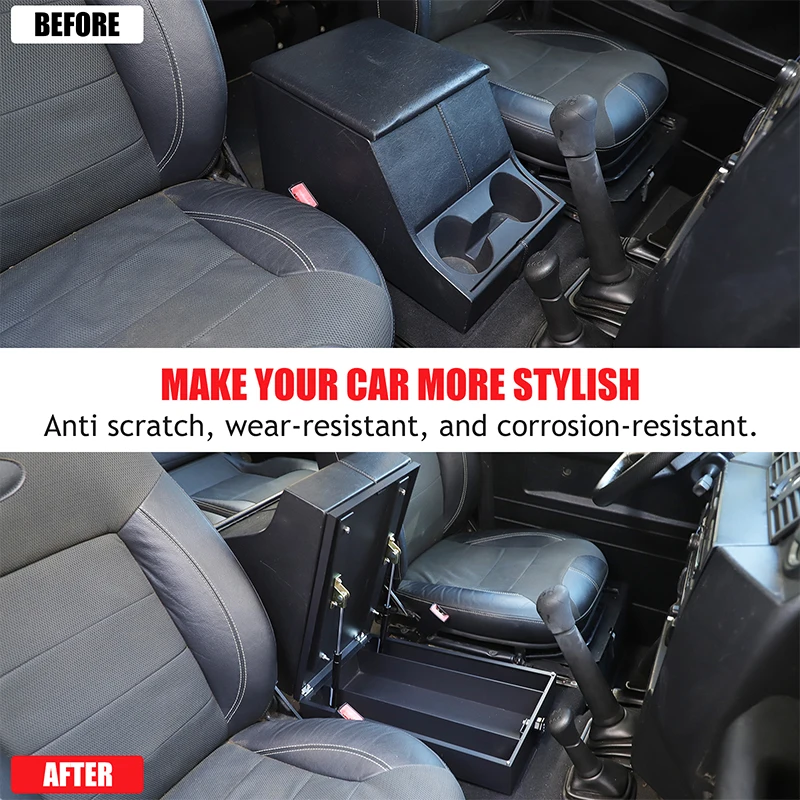 1Pcs Aluminum Alloy For Land Rover Defender 2004-2018 Car Central Control Armrest Code Lock Safe Organizing Tray Accessories