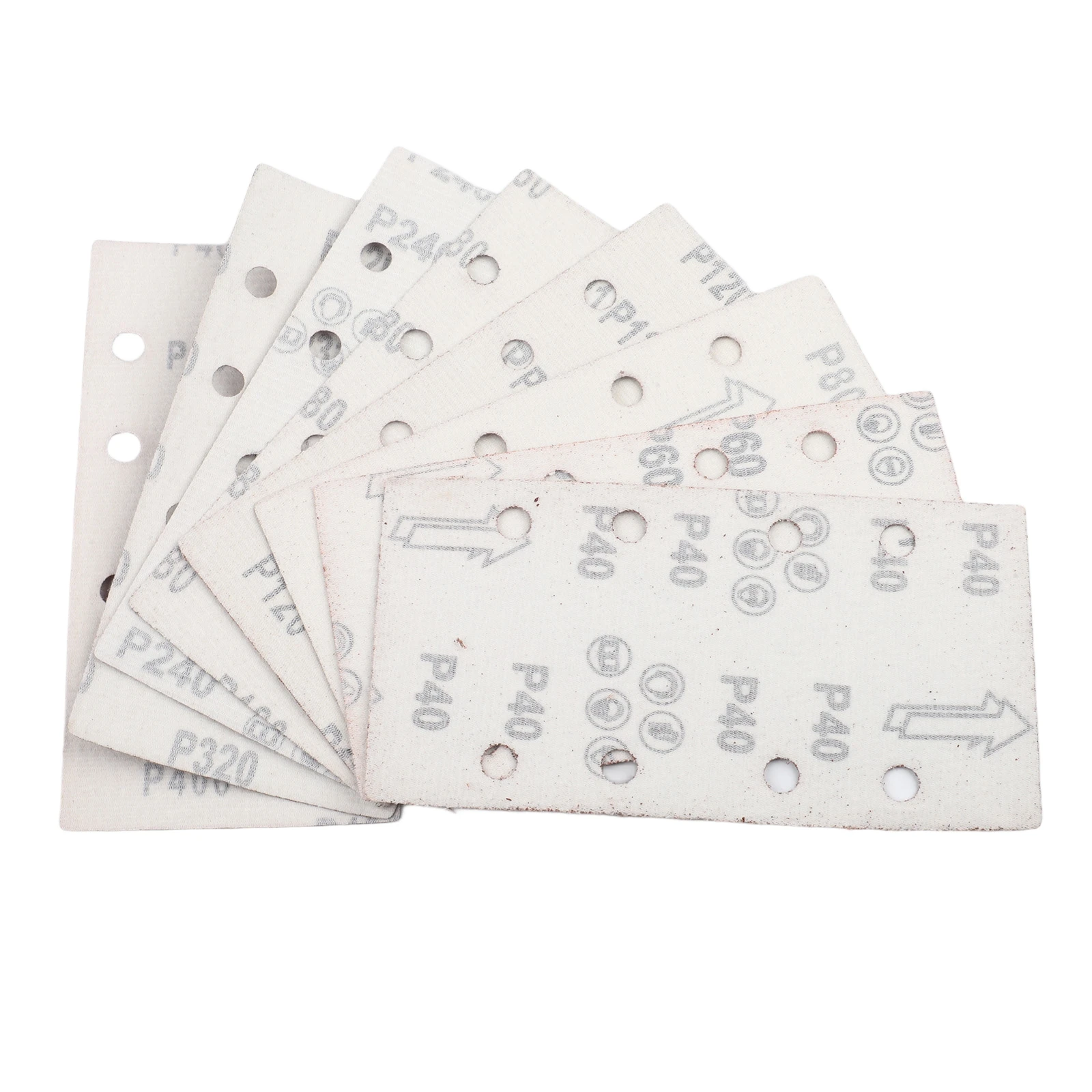 

80 Piece Sanding Paper Sheets 93 by 185 mm Compatible with For Mouse For Sander 8 Hole Backed for Efficient Dust Removal