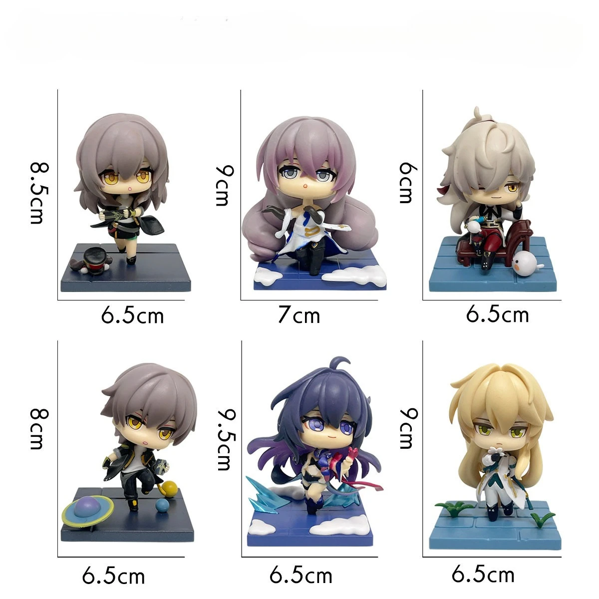 Caja ciega popular versión Q miHoYo adornos de escritorio con tema "Time of Departure" y figuritas decorativas