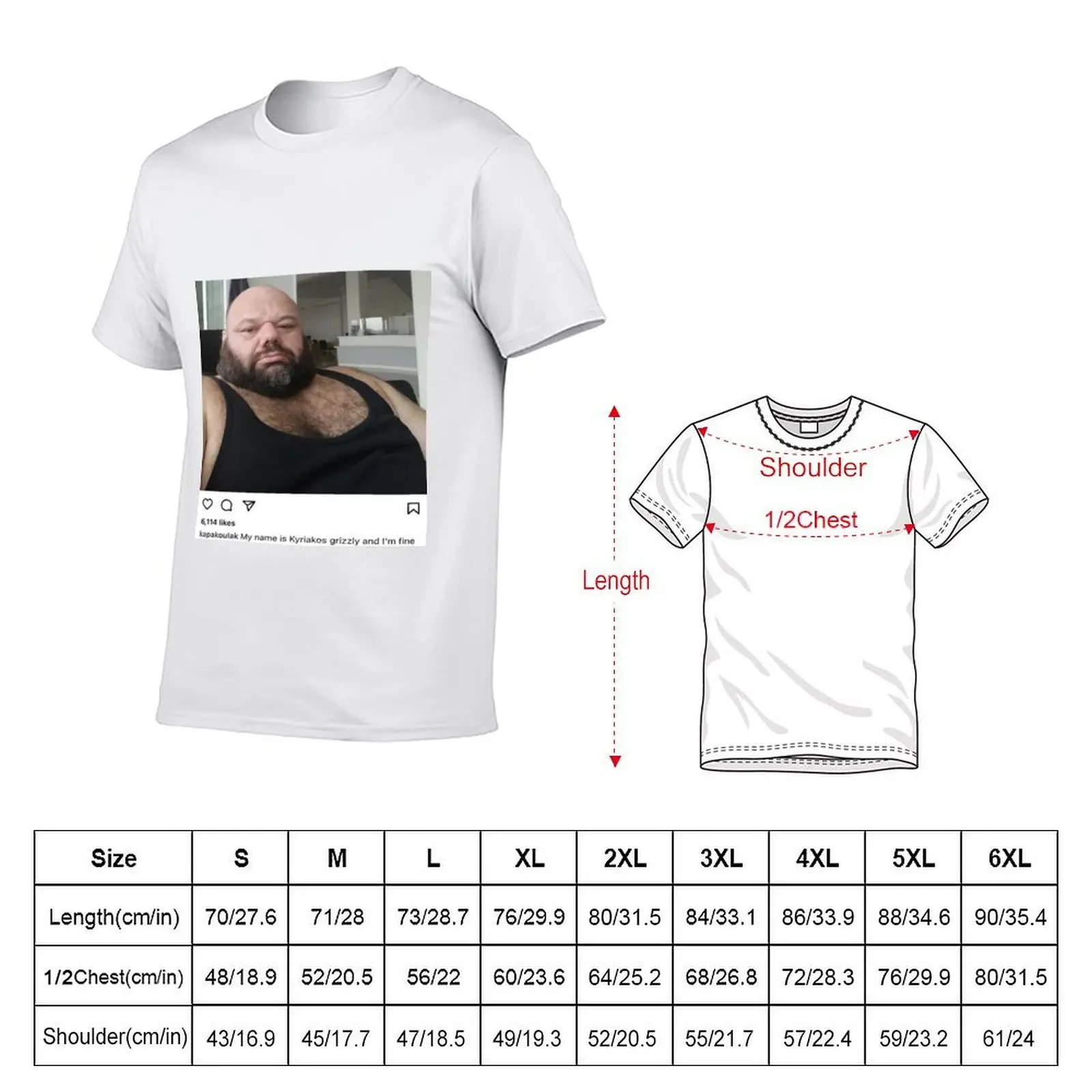 Kyriakos Grizzly is fine T-Shirt boys animal print kawaii clothes mens funny t shirts