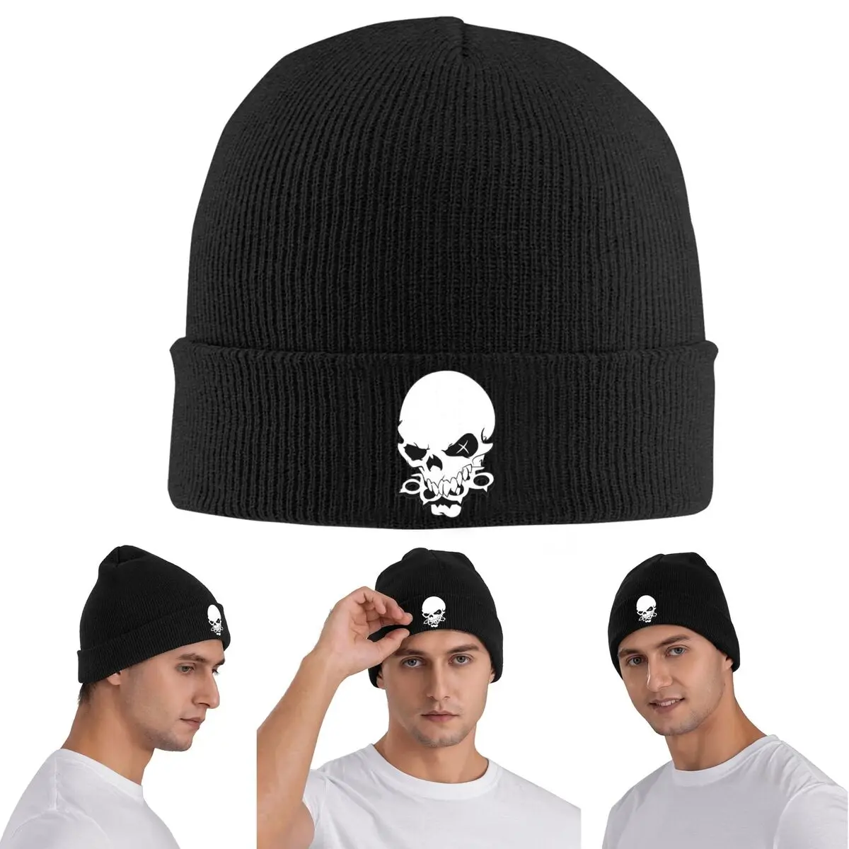 Five Finger Death Punch Warm Knitted Cap Winter Knit Bonnet Hat Skullies Beanies Hip Hop Caps for Unisex