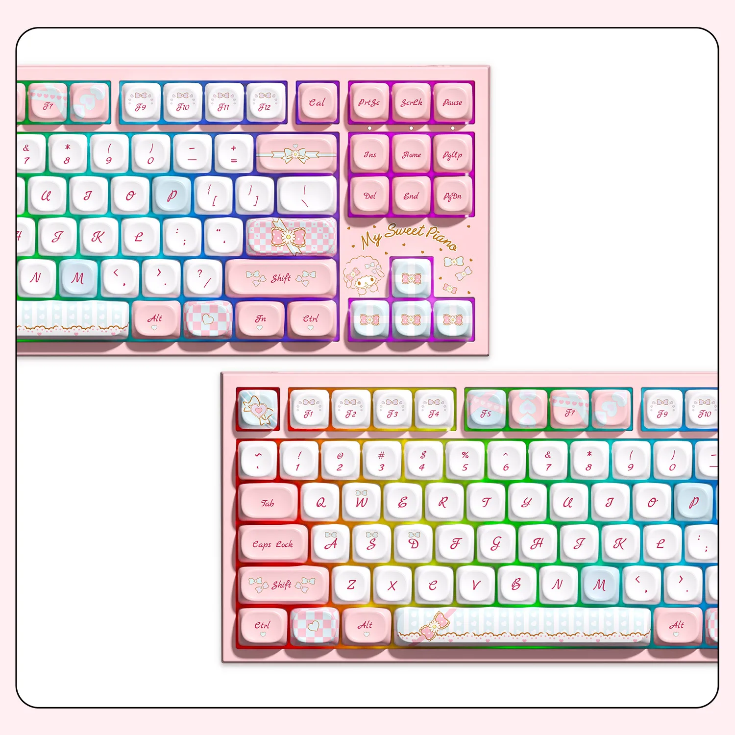 Akko 5087 V5 Mechanical Keyboard My Sweet Piano 80% TKL Layout ARGB Per-Key Flex-Cut Hot-swappable 1K Wireless Gaming Keyboard