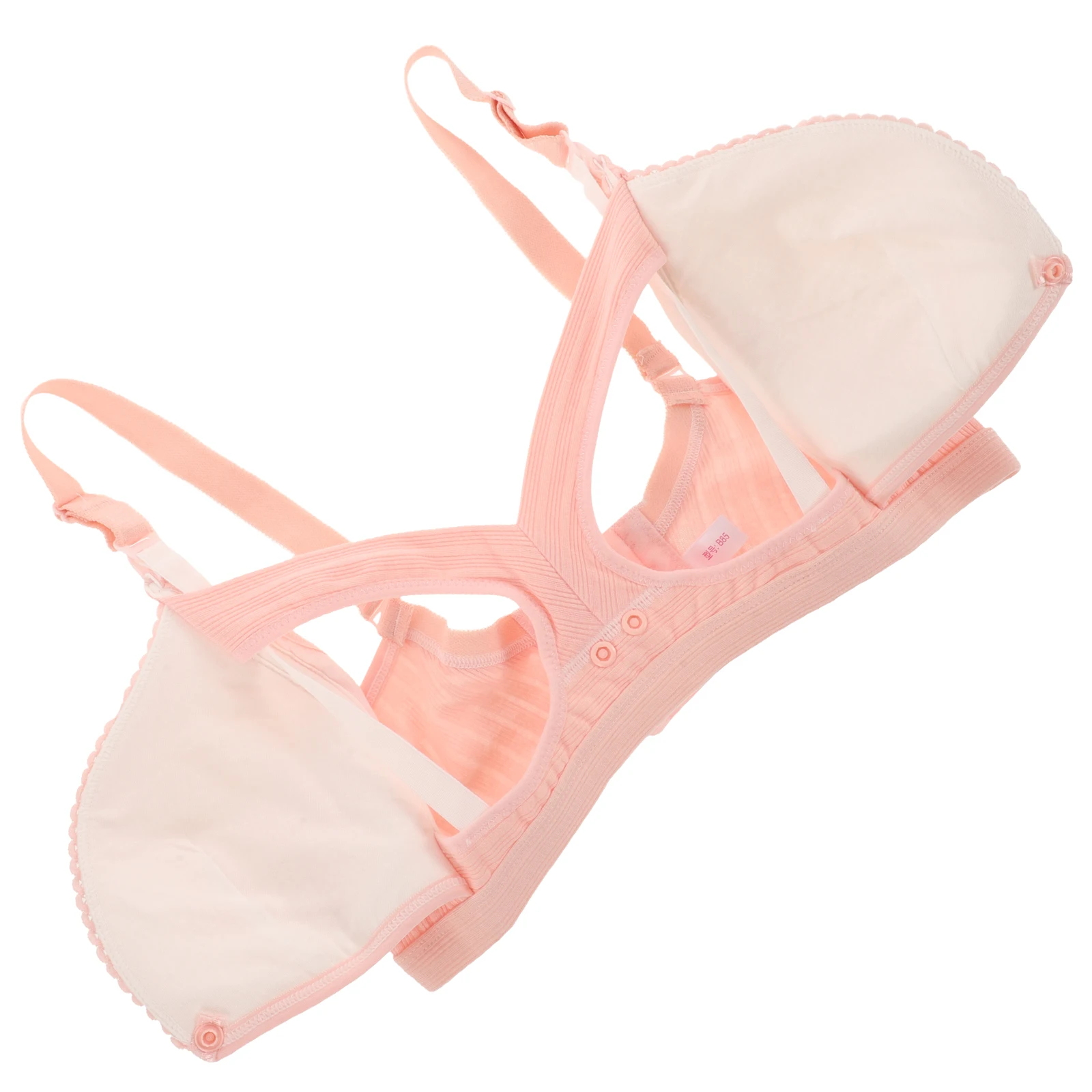 

Nursing Bra for Breastfeeding Pregnant Women Pink 38 85 Ribbed Thin Double Clip Anti Exposure Maternity Underwear