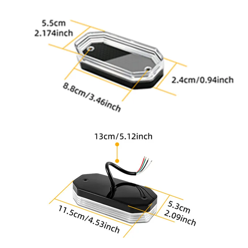 2PCS Round abyss LED Light Truck Car Turn Signal Strobe LED Light Dynamic Flashing Warning Light 12-24V for RV Lorry Side Lamp
