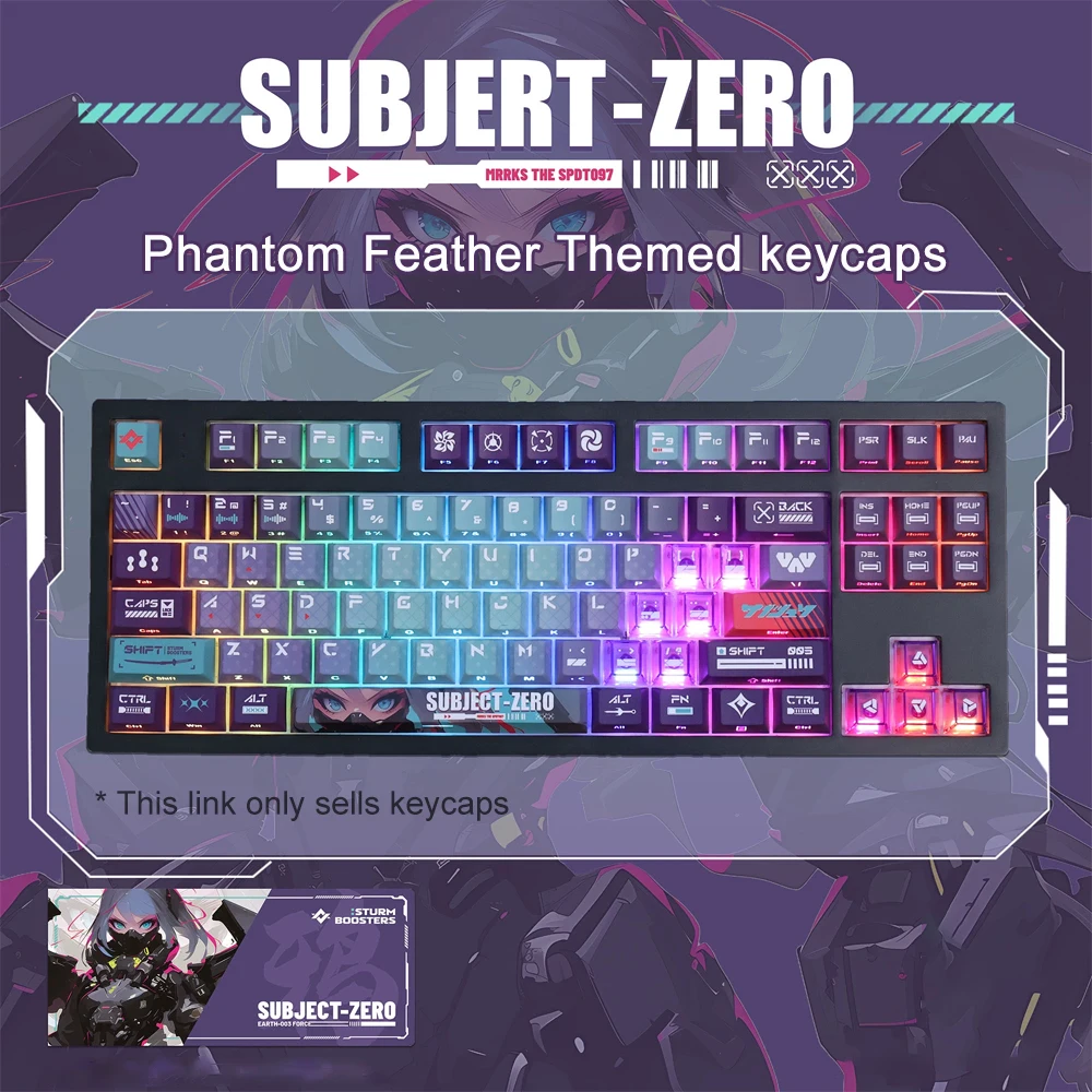 

Custom PBT Keycaps 5-Side Dye-Sublimated Anime Designs Side Print Translucent For Mechanical Keyboard Cherry MX Stem Compatible