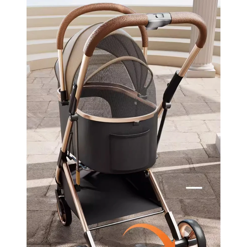 Lightweight Folding Aluminum Pet Cart for Dog Car Bag Separation Shock Absorption Cat Carrier Portable Travel Pet Carrier