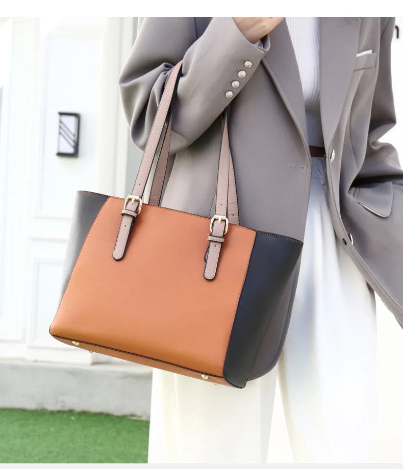 2025 nouveau sac à main multi-pièces pour femmes-sac fourre-tout/épaule/sac à bandoulière spacieux, pochette détachable, Design Patchwork tendance