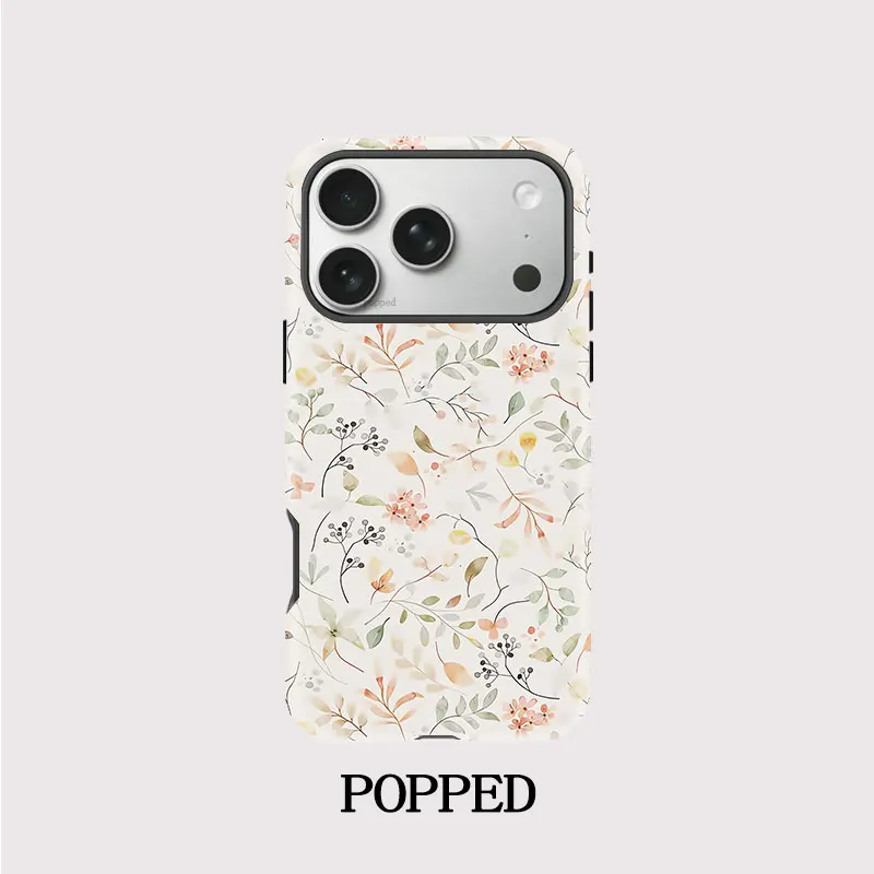 White wildflowers Magnetic Phone Case for IPHONE 17 16 15 14 13 12 11 PRO MAX Plus 17 air Hard TPU Double-layer Back Cover