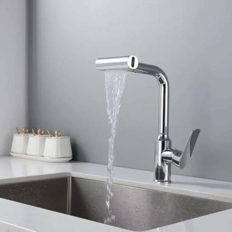 Kitchen shower waterfall splash head Cold and hot dishwashing basin Dishwashing basin sink multi-functional swivel faucet