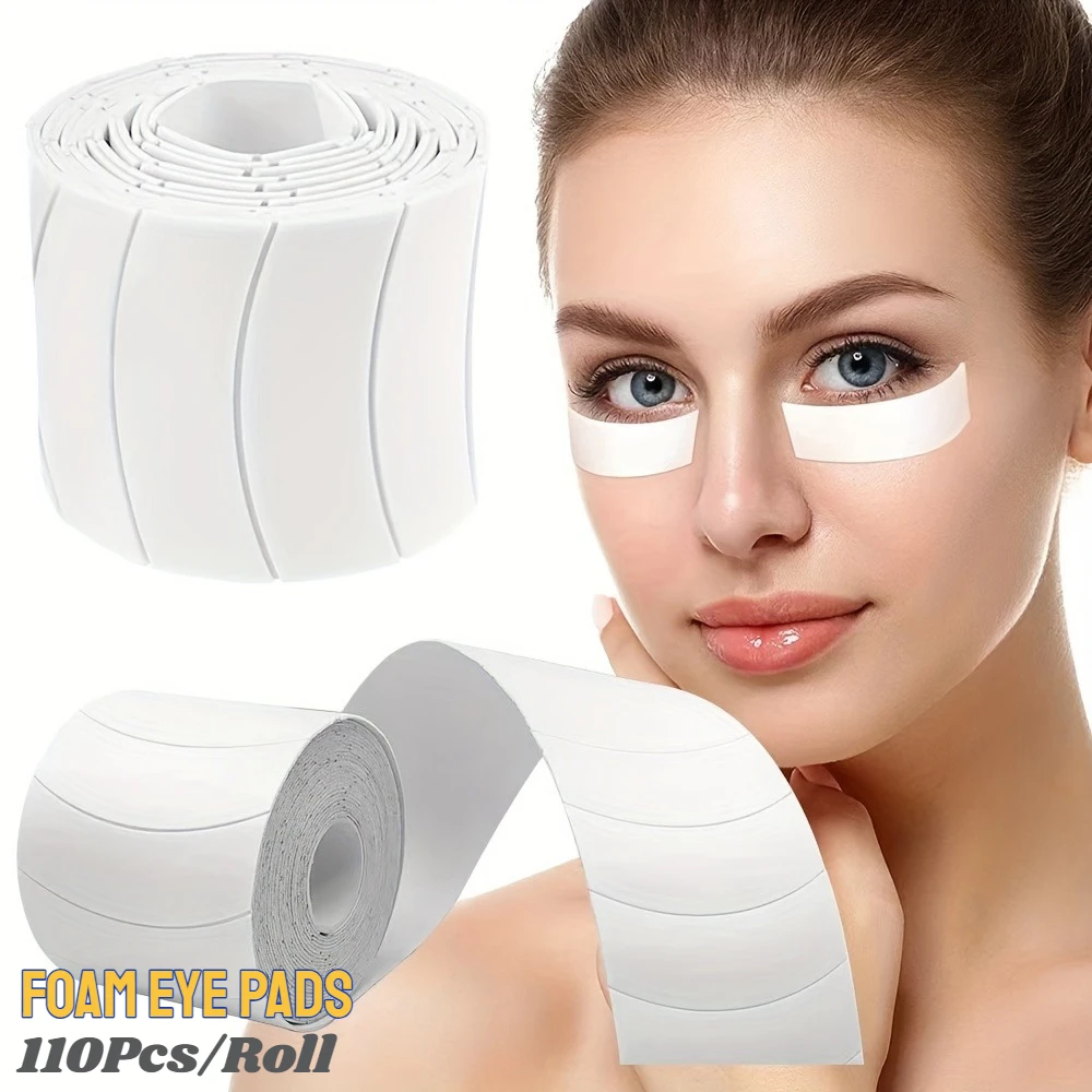 110 Stück/Rolle Schaumstoff-Augenpads Wimpernverlängerungs-Klebebänder Unter-Augen-Isoliersticker Entfernbares Klebeband Augenpad Make-up Zubehör