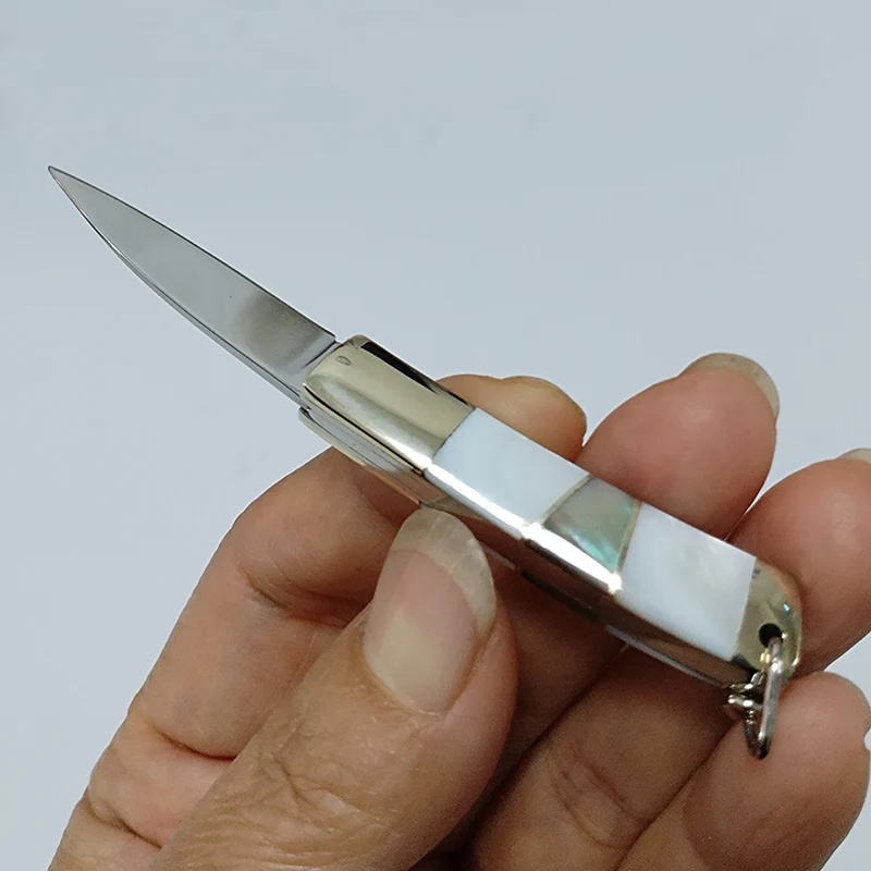 Mini Folding Knife 440C Steel Blade Dual Color Shell Handle Extremely Exquisite Pocket Knife Open Box Knife and Outdoor EDC tool