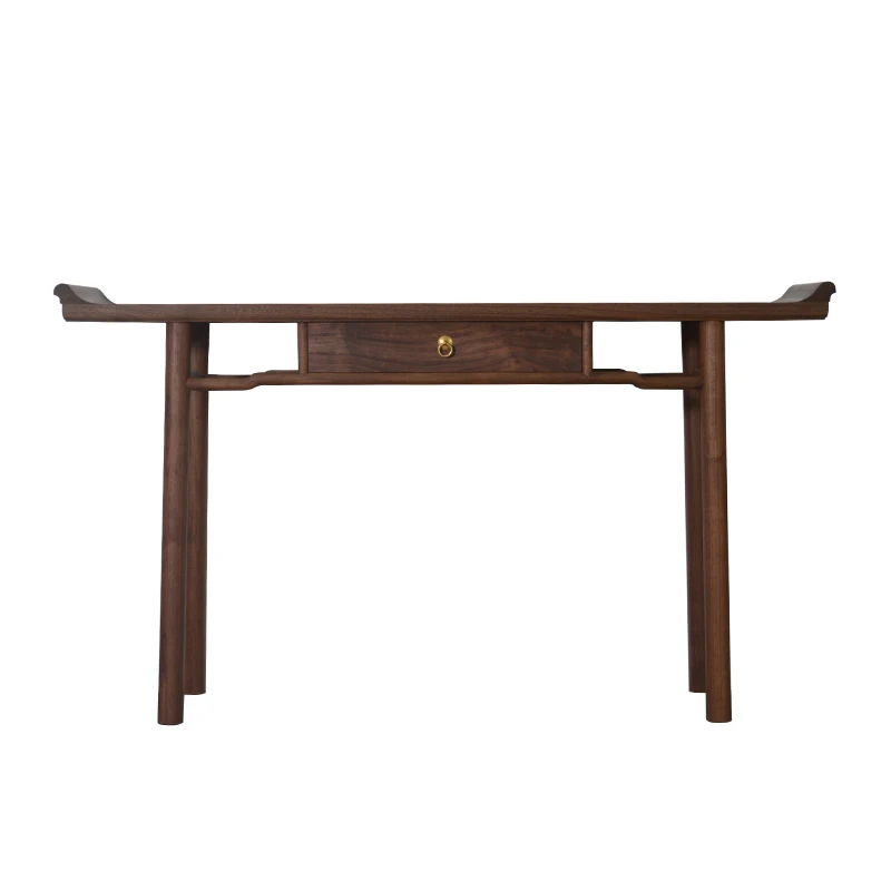 

new Chinese foyer table simple modern walnut narrow strip a few cabinets end view table zen solid wood