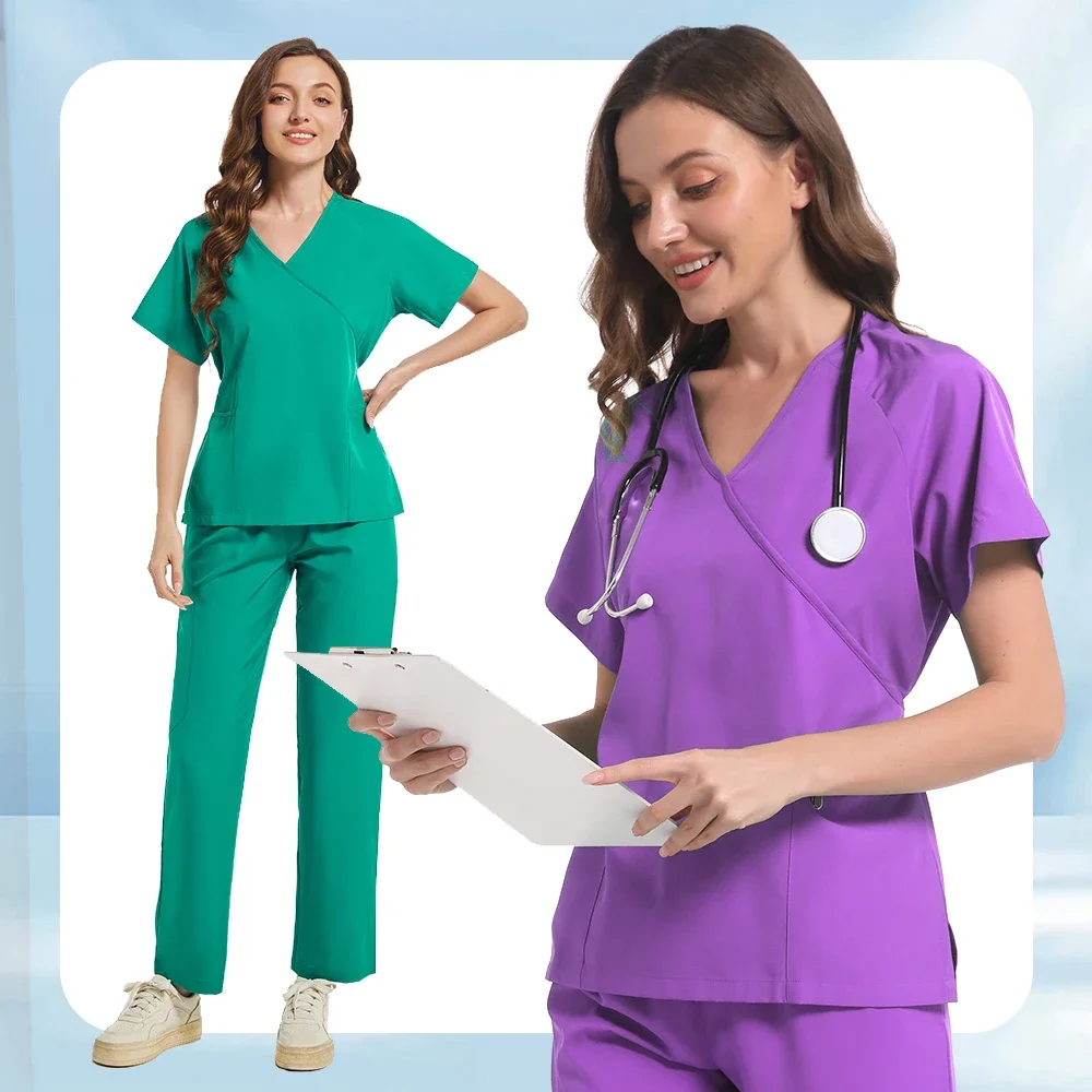 Uniforme médico de Hospital para mujer, conjunto de marca con patrón médico, uniformes médicos de diseñador, clínica Dental, Spa de belleza